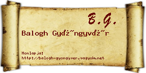 Balogh Gyöngyvér névjegykártya